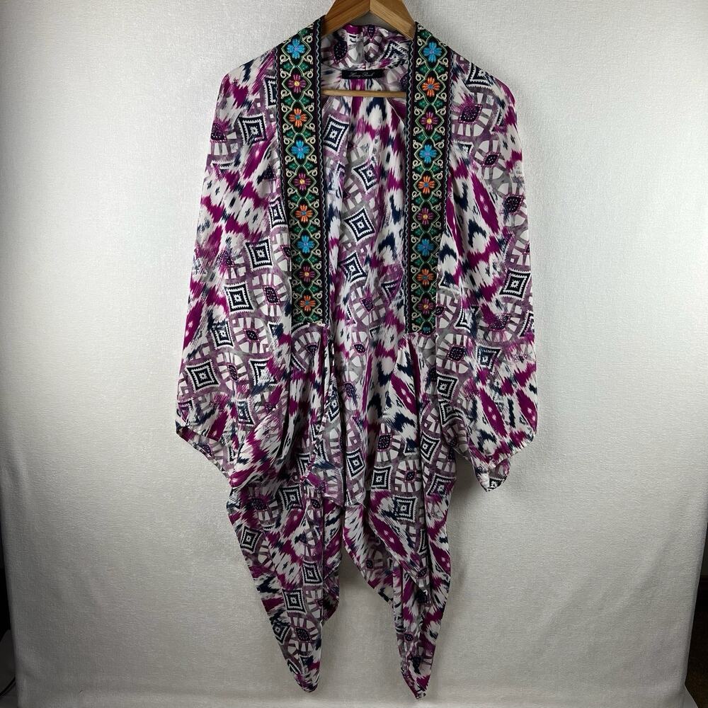 Honey Punch Women’s One Size Pink Print Kimono